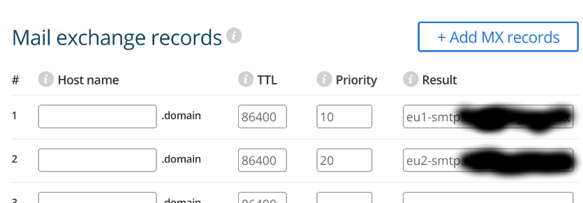 Fastmail – DNS MX records