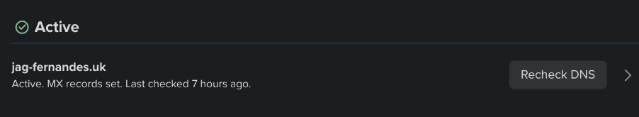 Fastmail DNS success