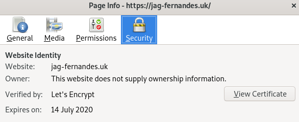 Browser HTTPS certificate